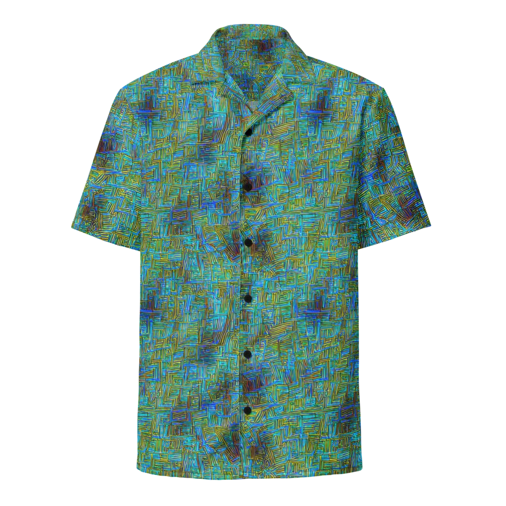Neon Blueprint on Button Shirt — Front
