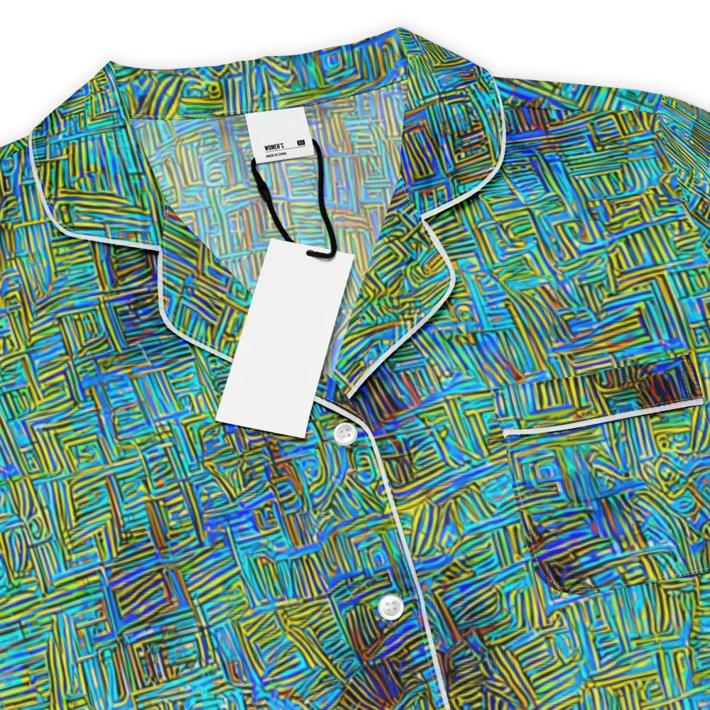 Neon Blueprint on Women's Short Sleeve Pajama Top — Product details