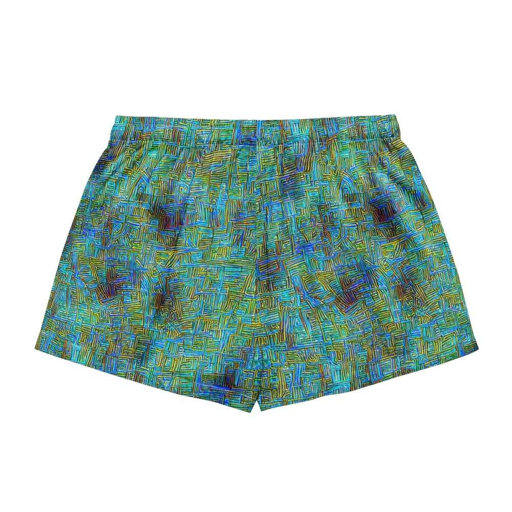 Neon Blueprint on Women's Pajama Shorts — Back