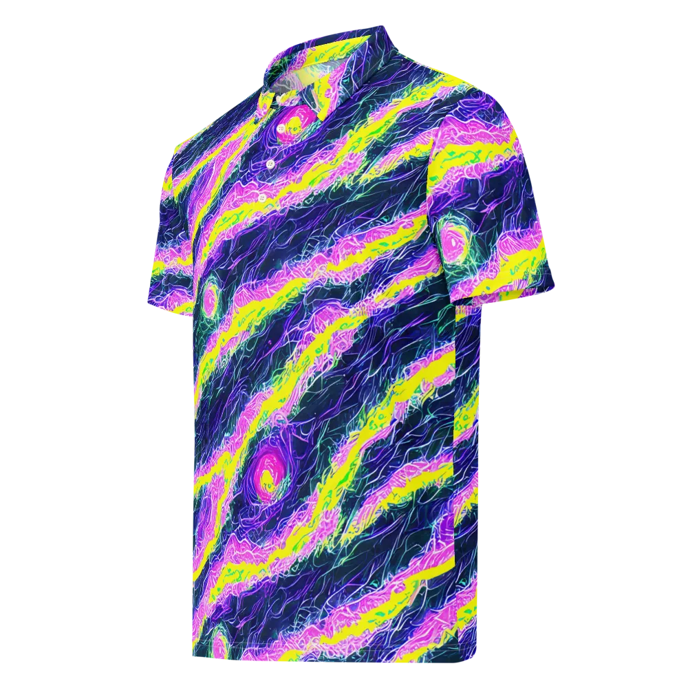 Cyber Blossom on Men's Slim Fit Polo Shirt — Left Front