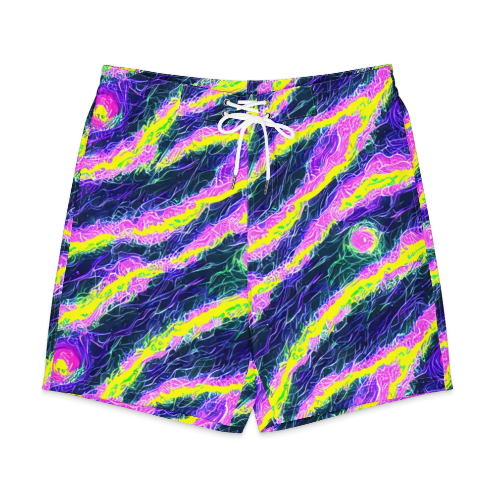 Cyber Blossom on Men's Board Shorts — Front