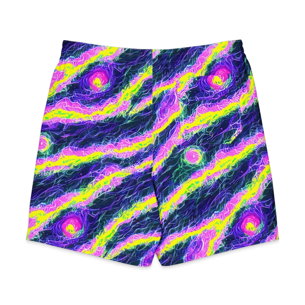 Cyber Blossom on Men's Board Shorts — Back