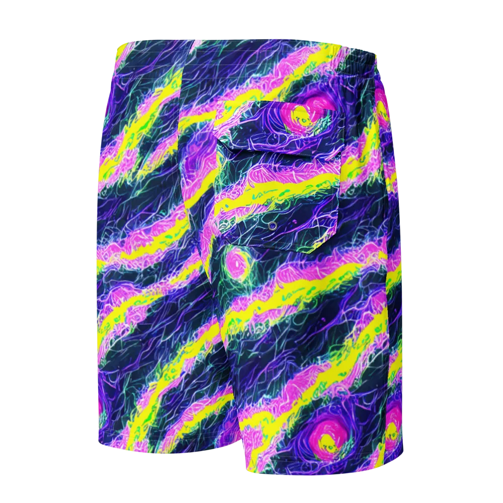 Cyber Blossom on Men's Board Shorts — Back