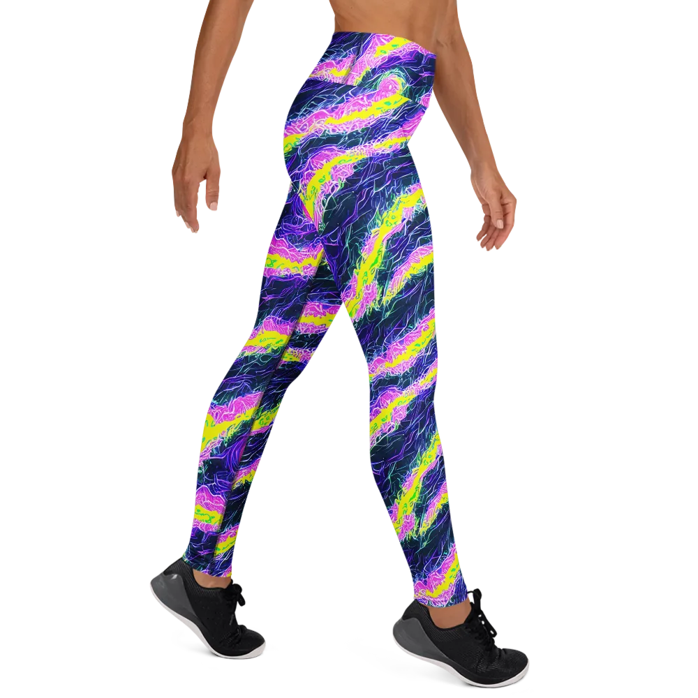 Cyber Blossom on Yoga Leggings — Right
