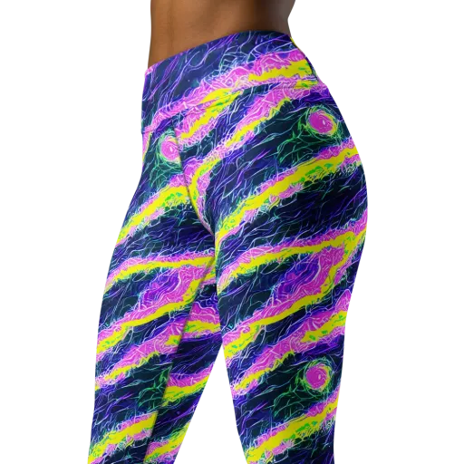 Cyber Blossom on a Yoga Leggings