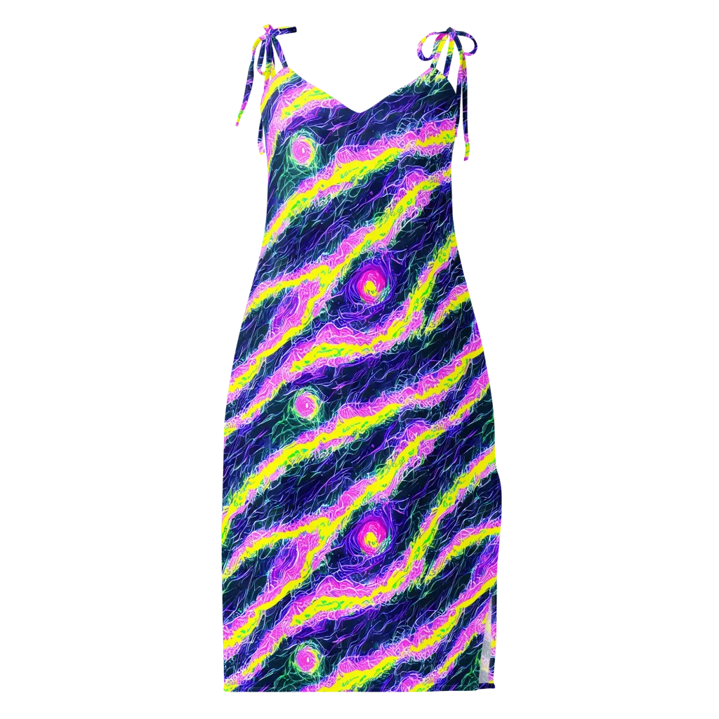 Cyber Blossom on Slip Dress — Front