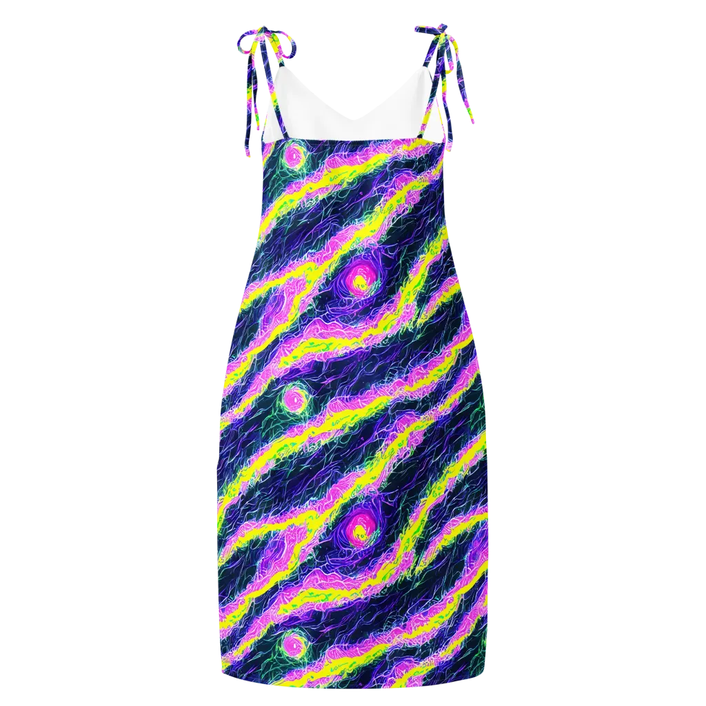 Cyber Blossom on Slip Dress — Back