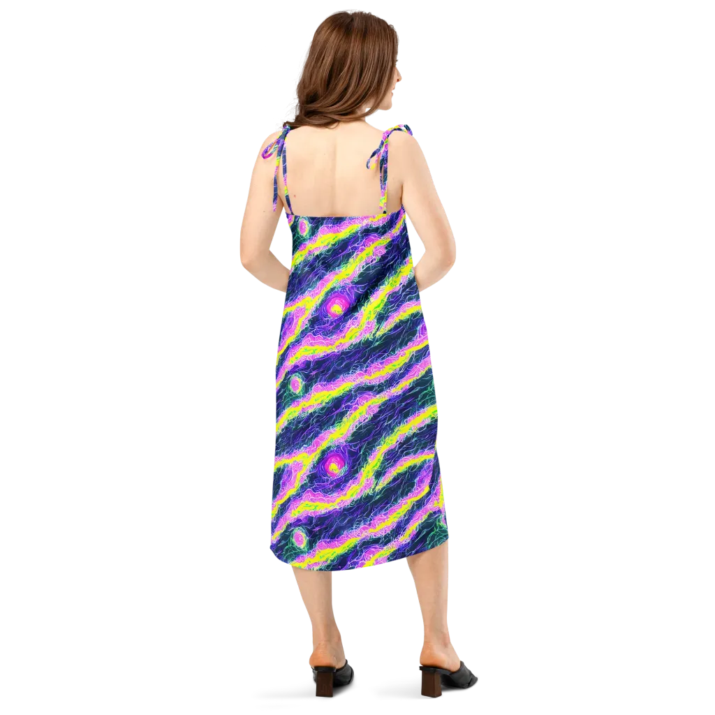 Cyber Blossom on Slip Dress — Back