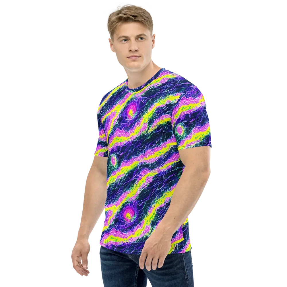Cyber Blossom on Men's Crew Neck T-Shirt — Left