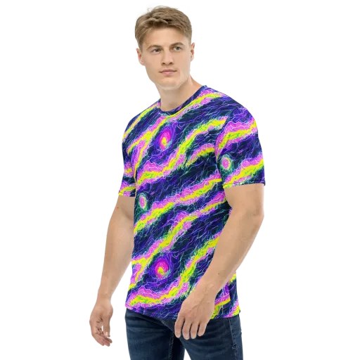 Cyber Blossom on a Men's Crew Neck T-Shirt