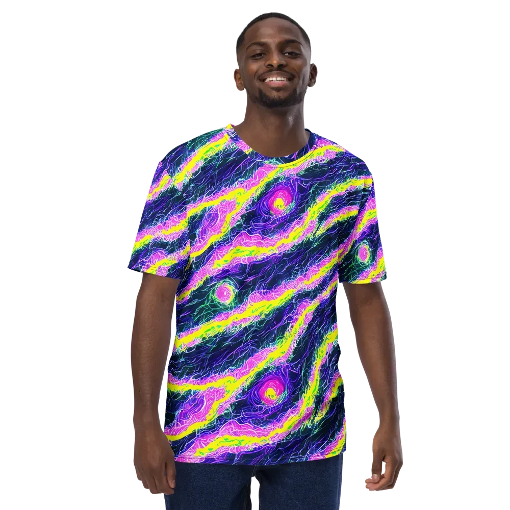 Cyber Blossom on Men's Crew Neck T-Shirt — Front