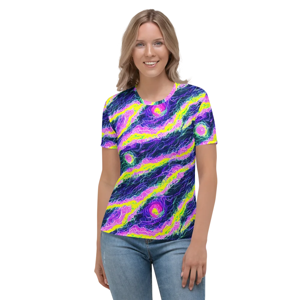 Cyber Blossom on Women's Crew Neck T-Shirt — Front