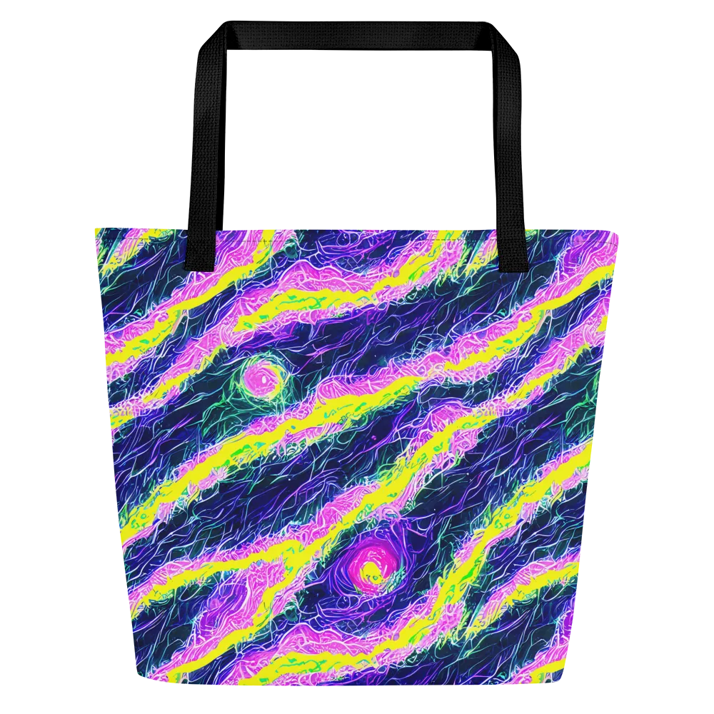 Cyber Blossom on Large Tote Bag W/ Pocket — Front