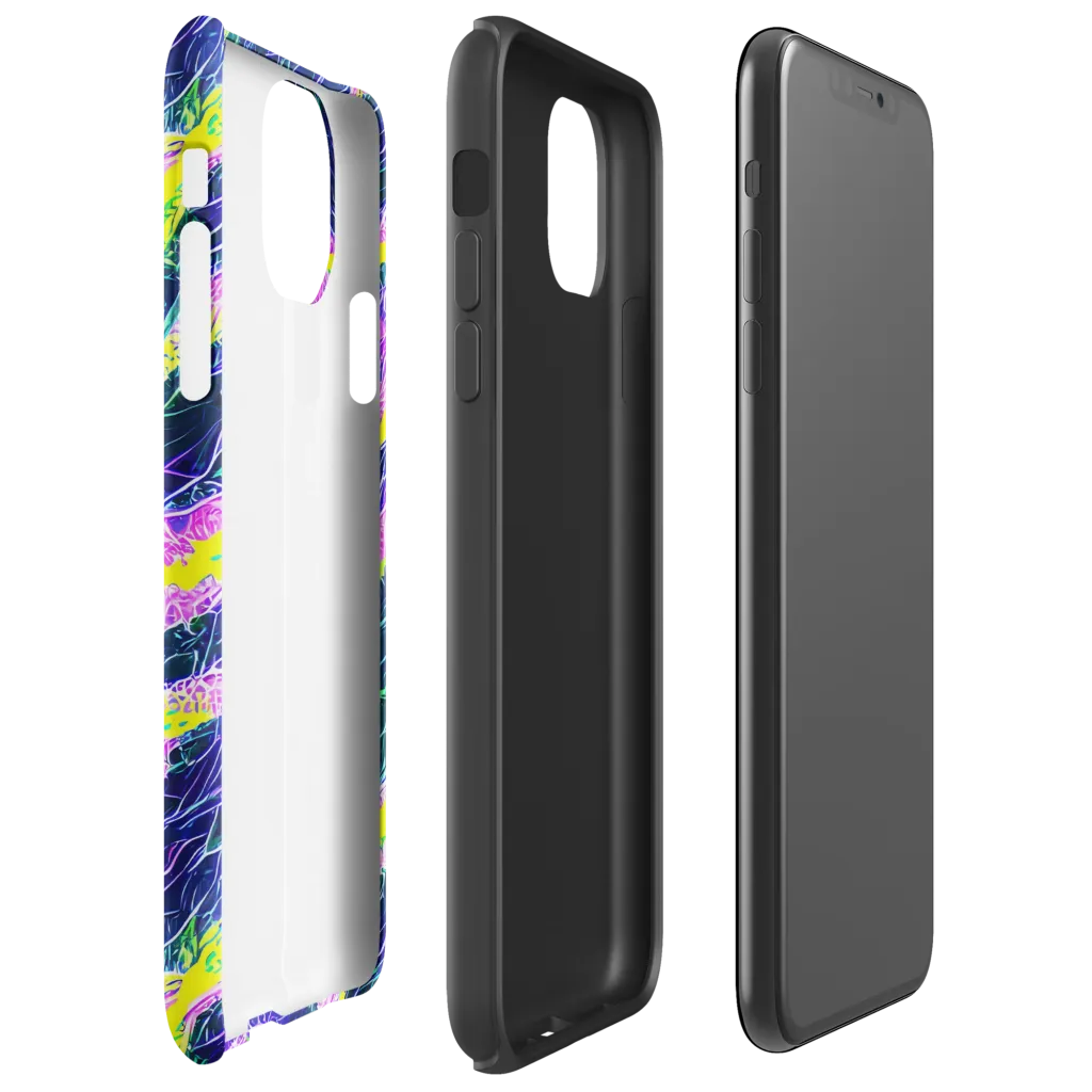 Cyber Blossom on Tough Case for iPhone® — Right