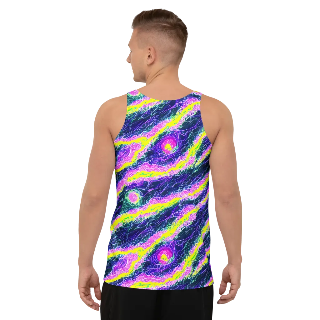 Cyber Blossom on Men's Tank Top — Back