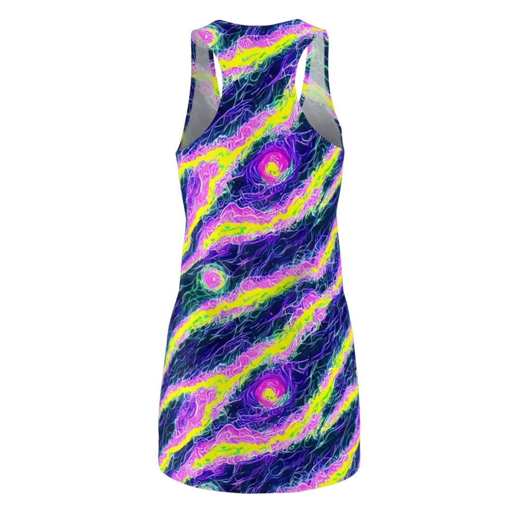 Cyber Blossom on Racerback Dress — Back