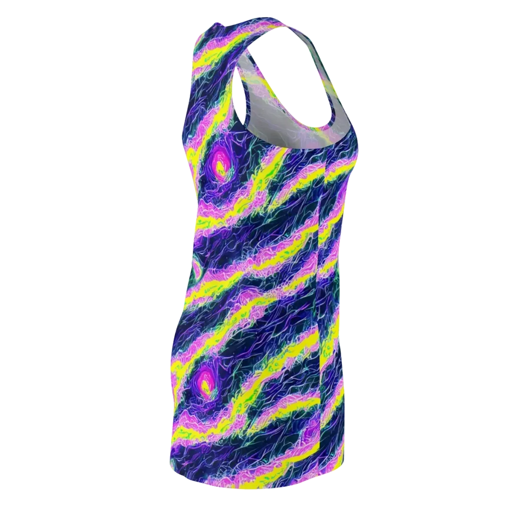 Cyber Blossom on Racerback Dress — Back Side