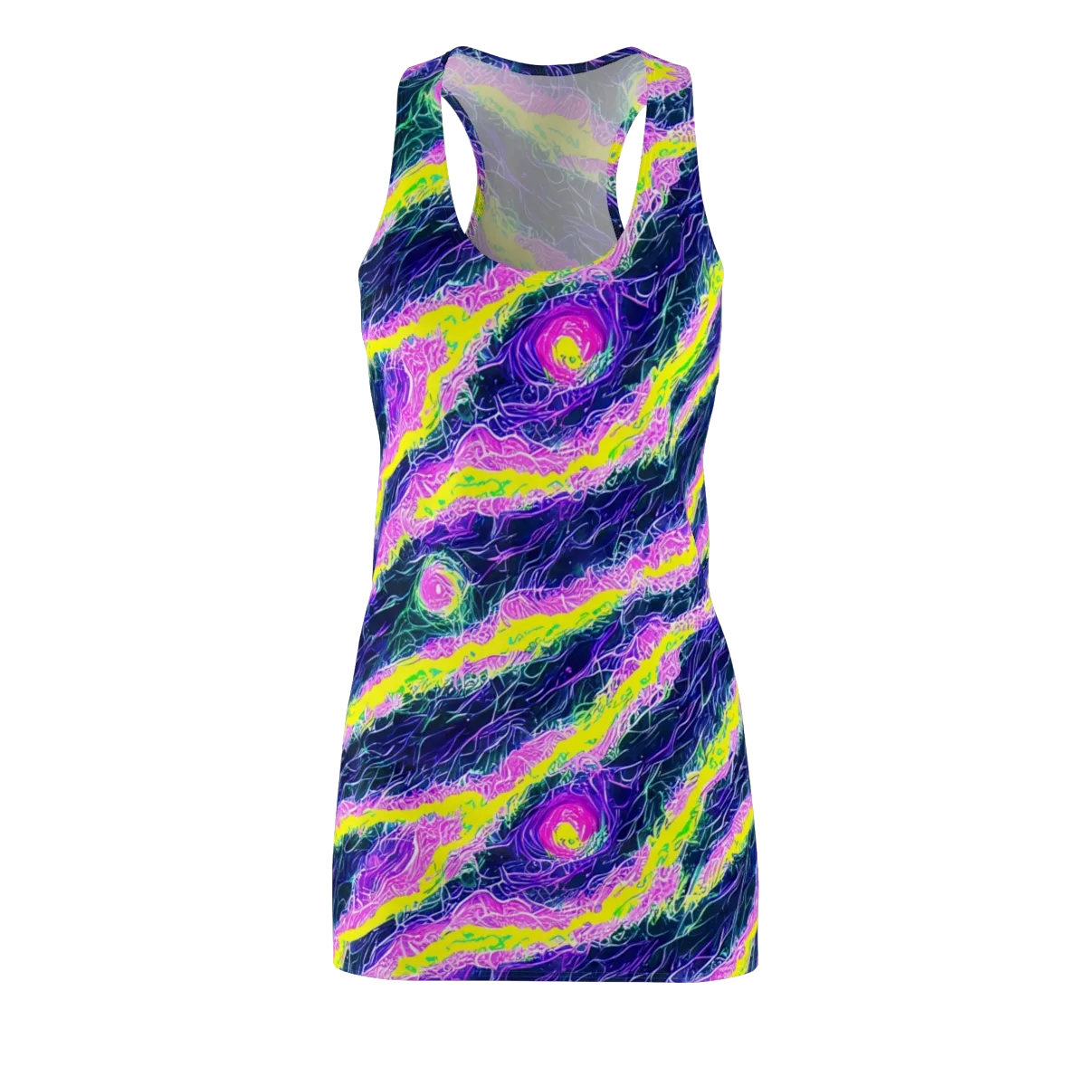Cyber Blossom on Racerback Dress — Front