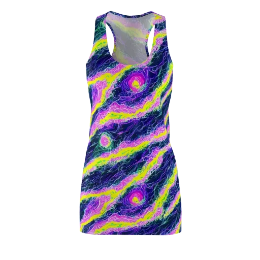 Cyber Blossom on a Racerback Dress