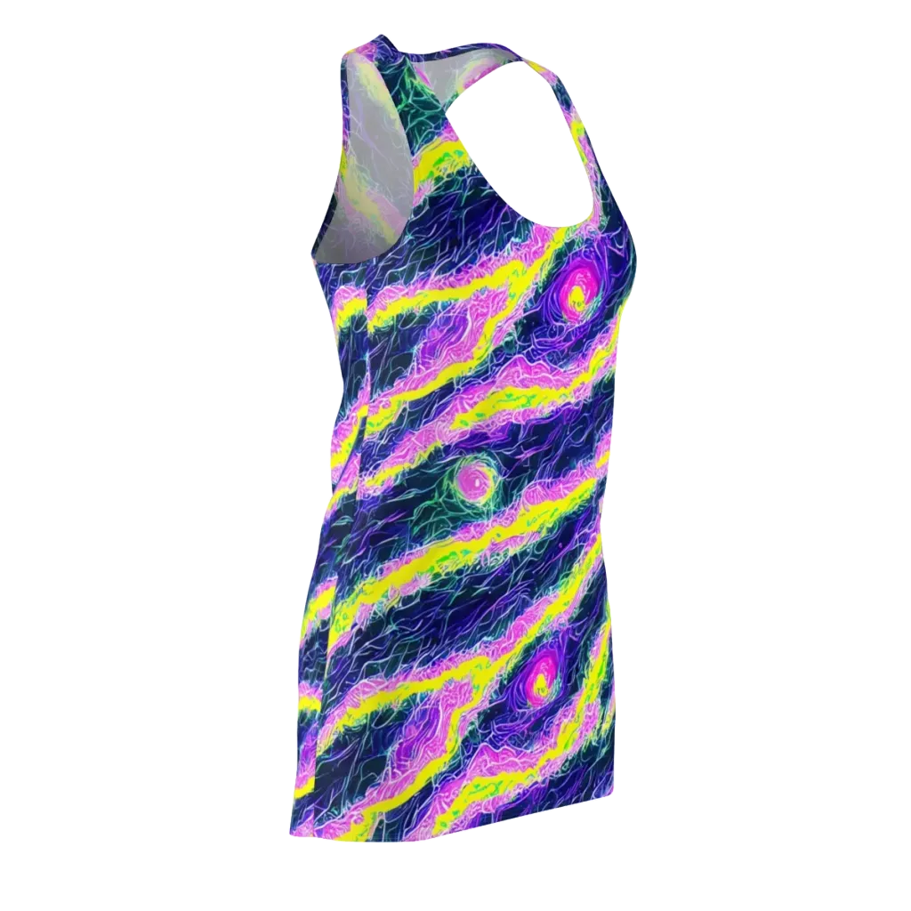 Cyber Blossom on Racerback Dress — Front Side