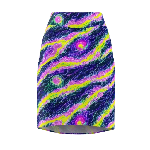 Cyber Blossom on a Pencil Skirt