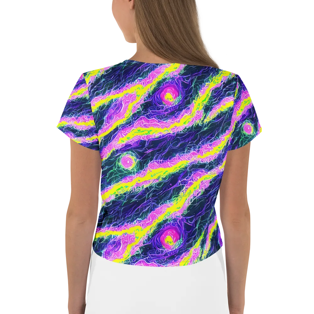 Cyber Blossom on Crop Tee — Back