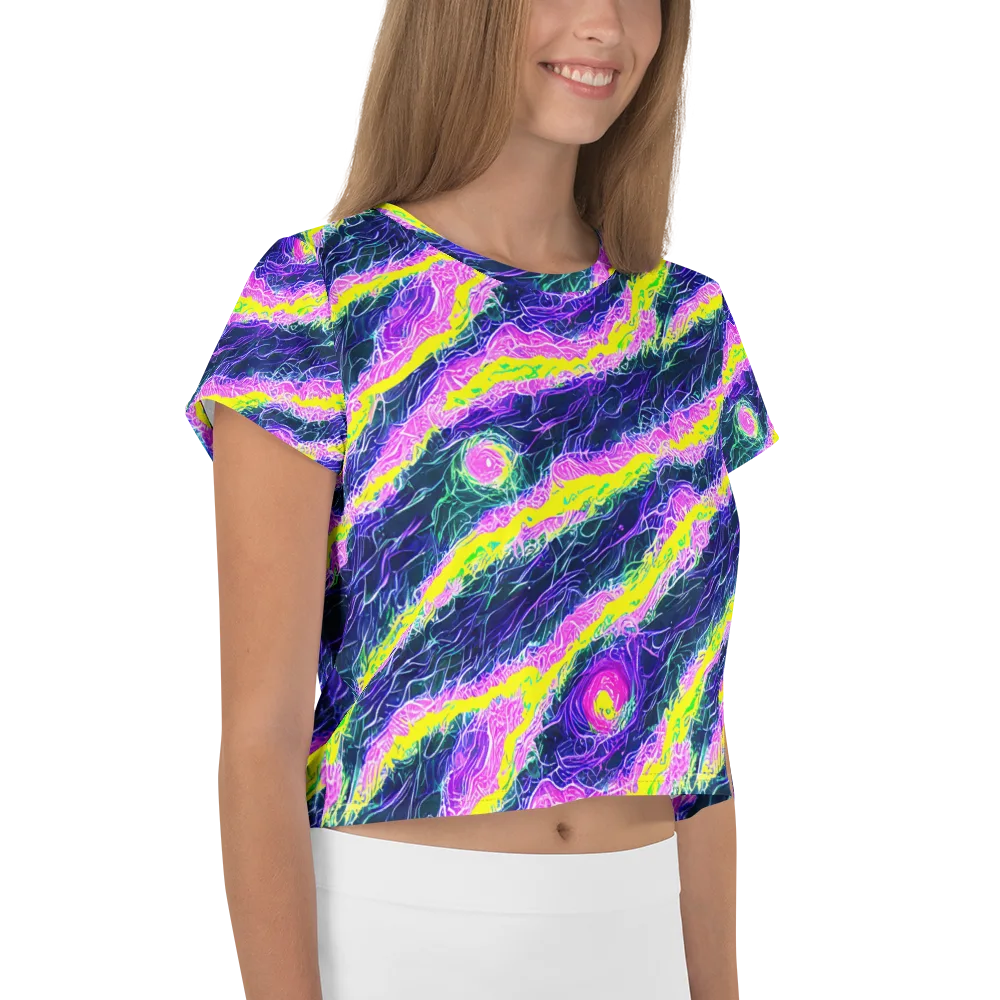 Cyber Blossom on Crop Tee — Right