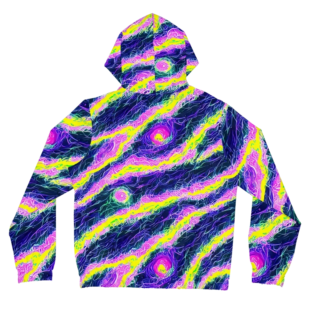 Cyber Blossom on Women's Full-Zip Hoodie — Back
