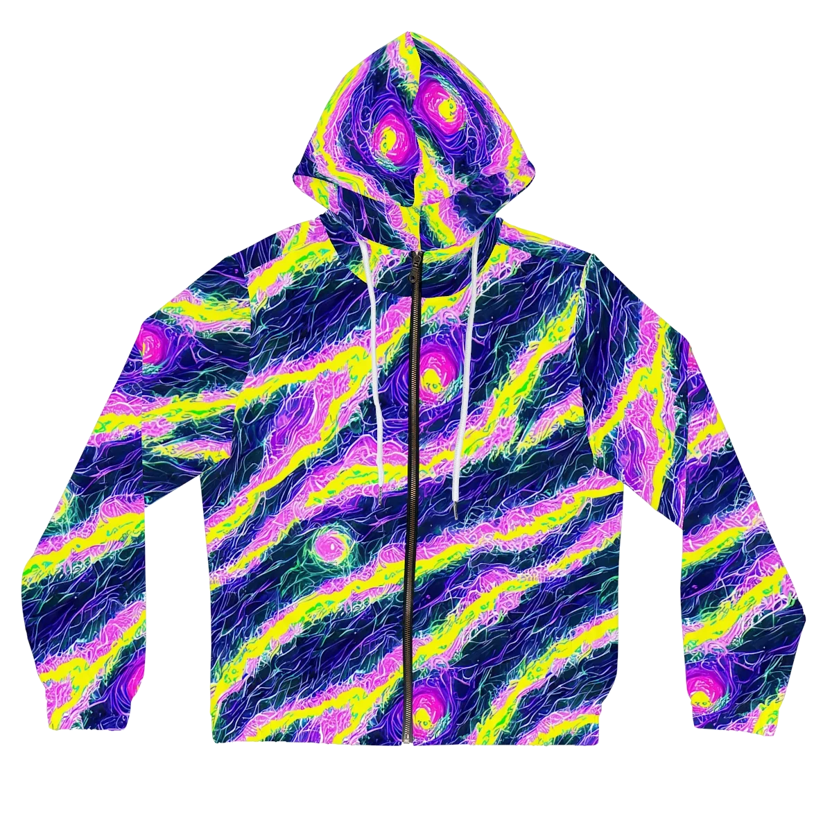 Cyber Blossom on Women's Full-Zip Hoodie — Front