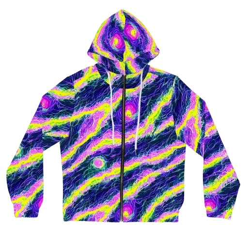 Cyber Blossom on a Women's Full-Zip Hoodie