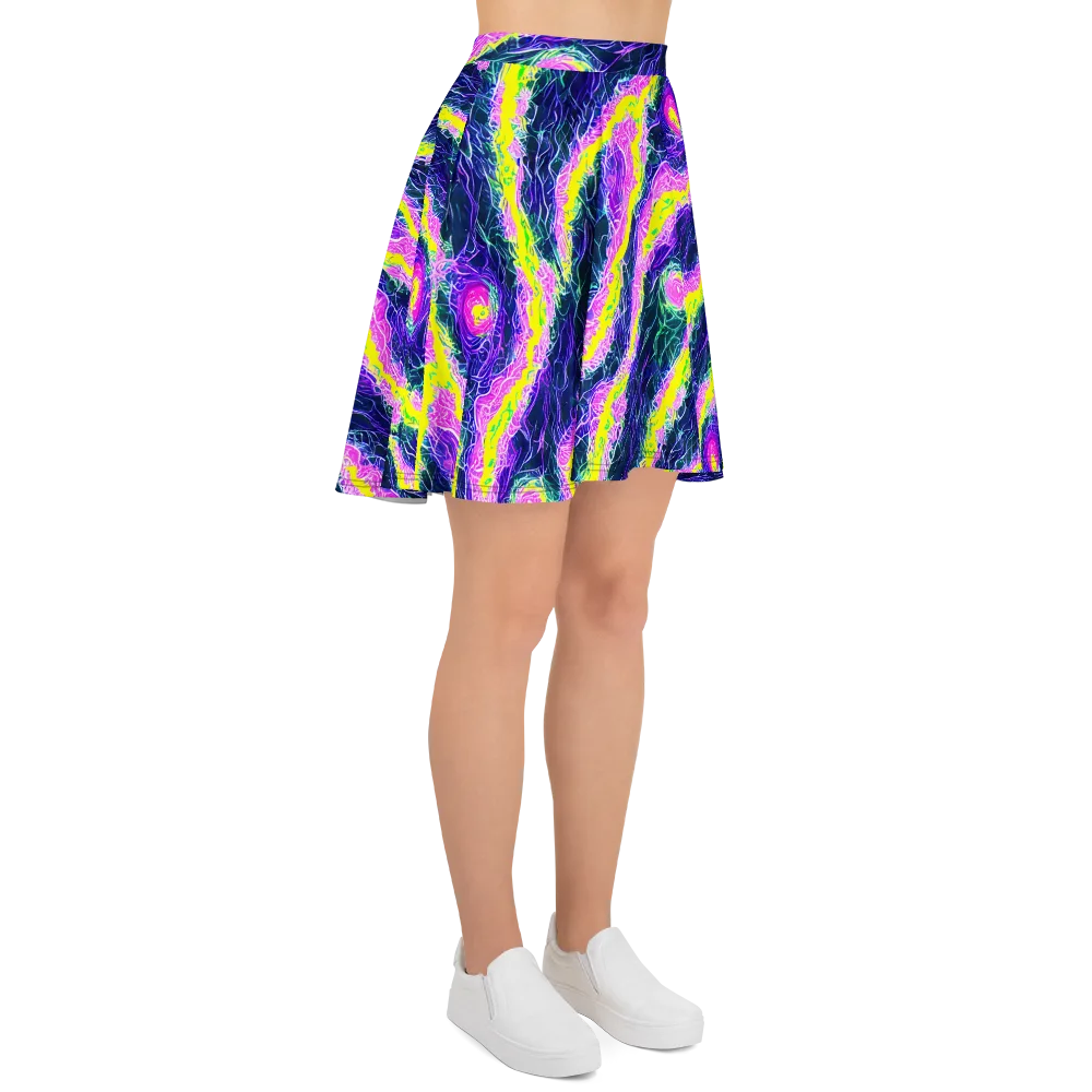 Cyber Blossom on Skater Skirt — Right