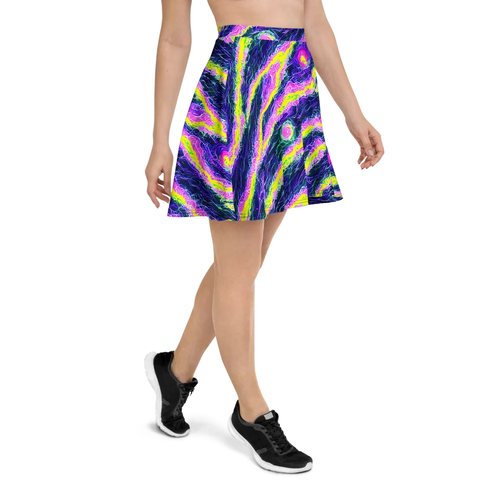 Cyber Blossom on Skater Skirt — Right
