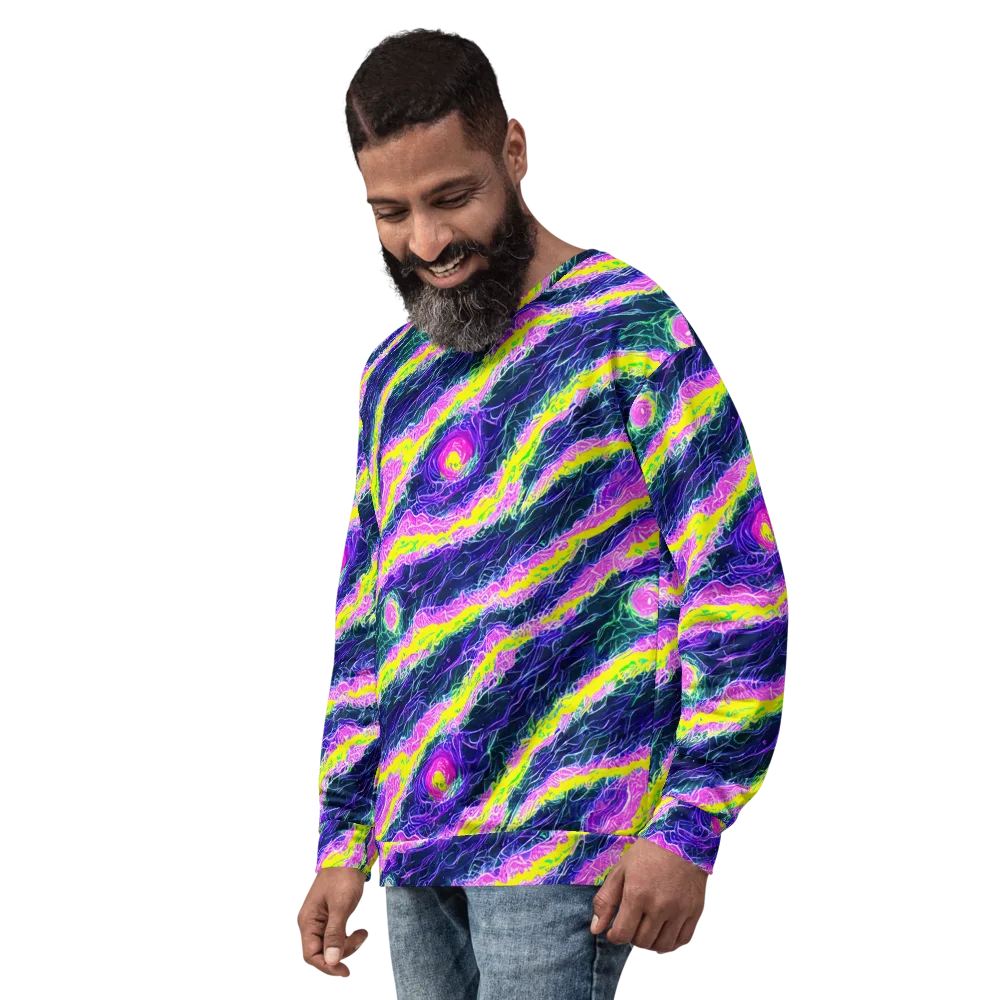Cyber Blossom on Sweatshirt — Left Front