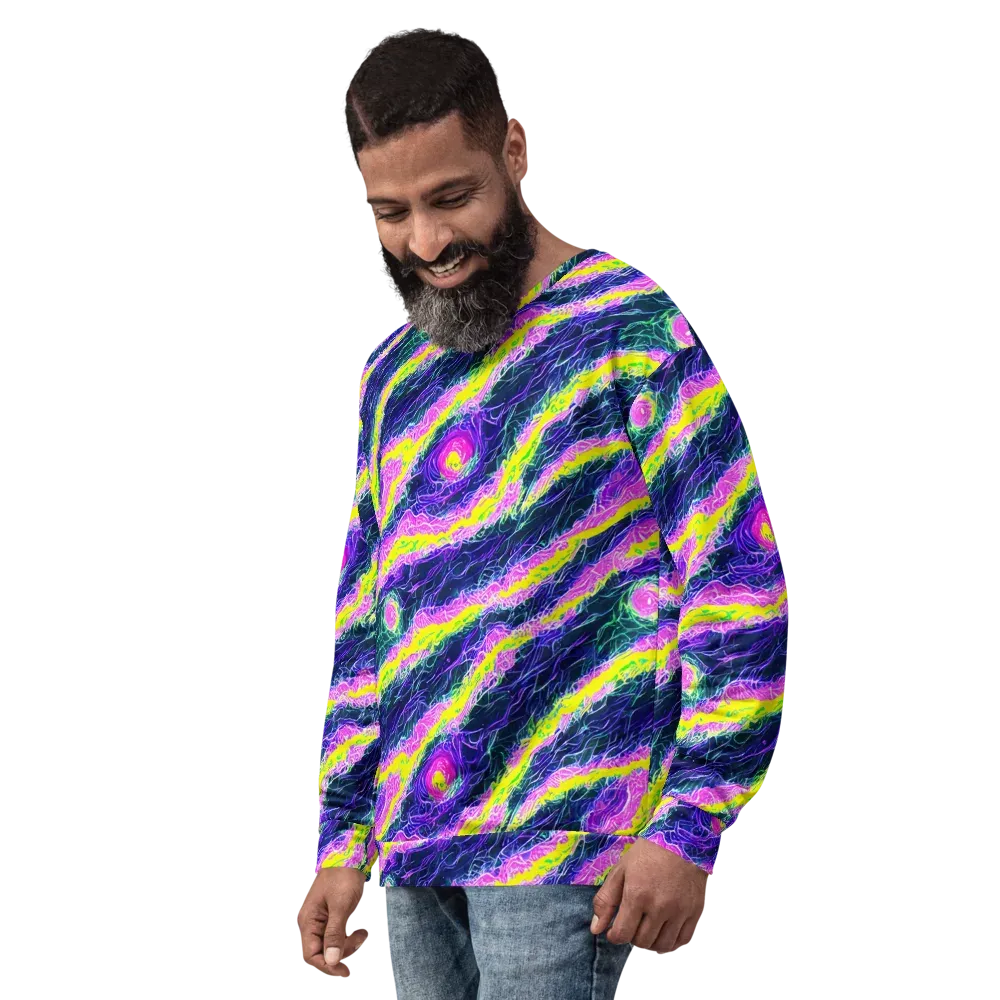 Cyber Blossom on Sweatshirt — Left Front