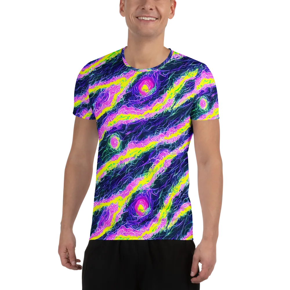 Cyber Blossom on Men's Athletic T-Shirt — Front