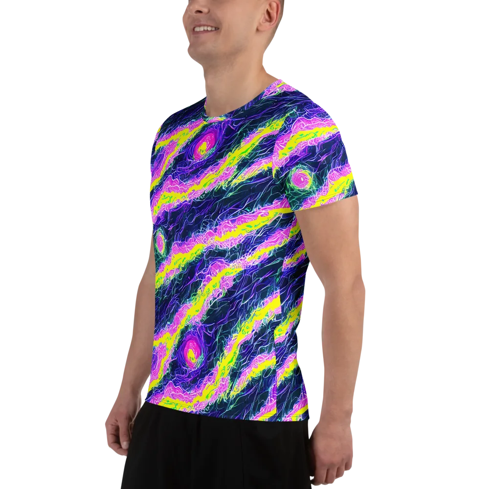 Cyber Blossom on Men's Athletic T-Shirt — Left