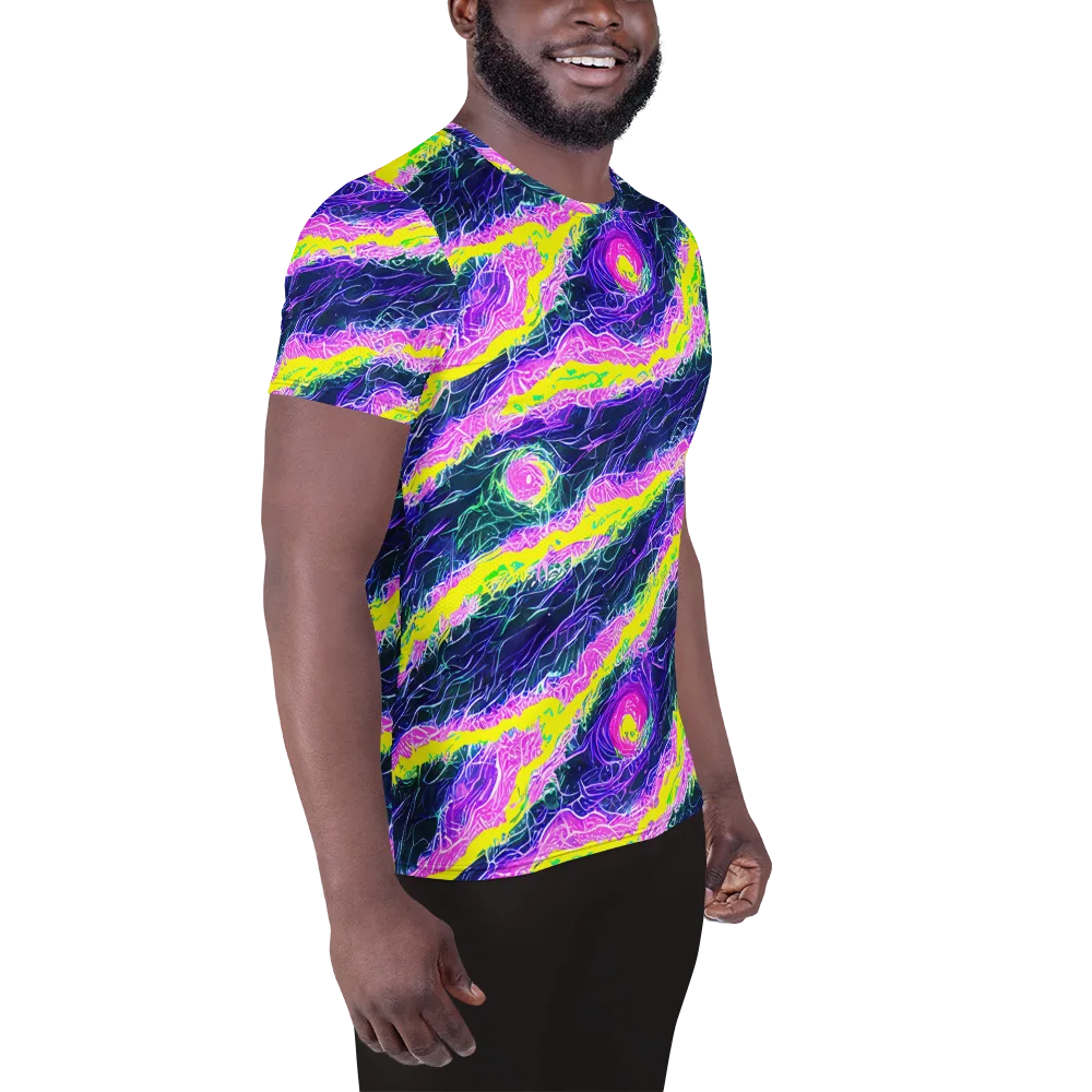 Cyber Blossom on Men's Athletic T-Shirt — Right