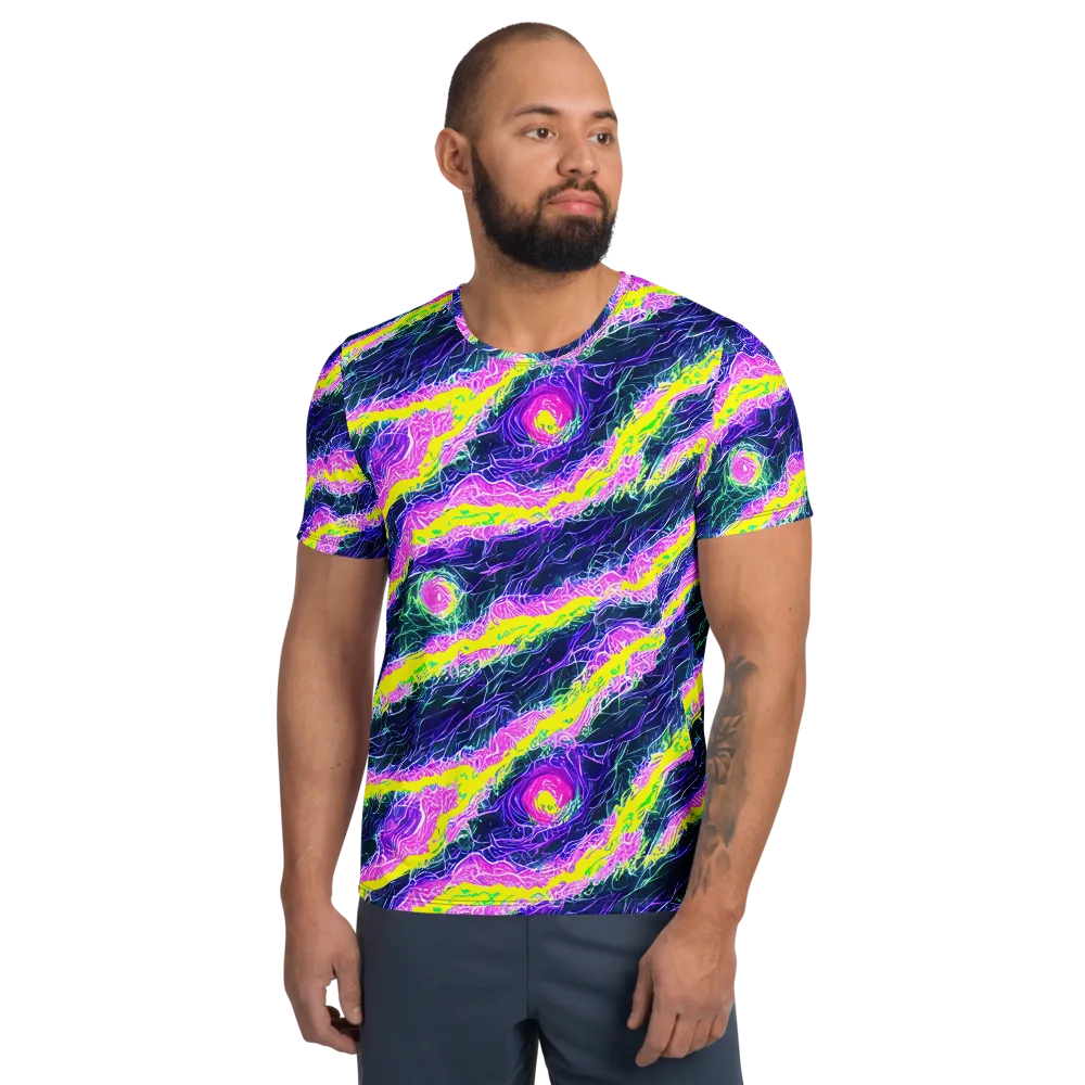 Cyber Blossom on Men's Athletic T-Shirt — Front