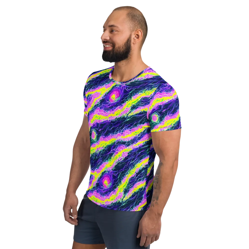 Cyber Blossom on Men's Athletic T-Shirt — Left