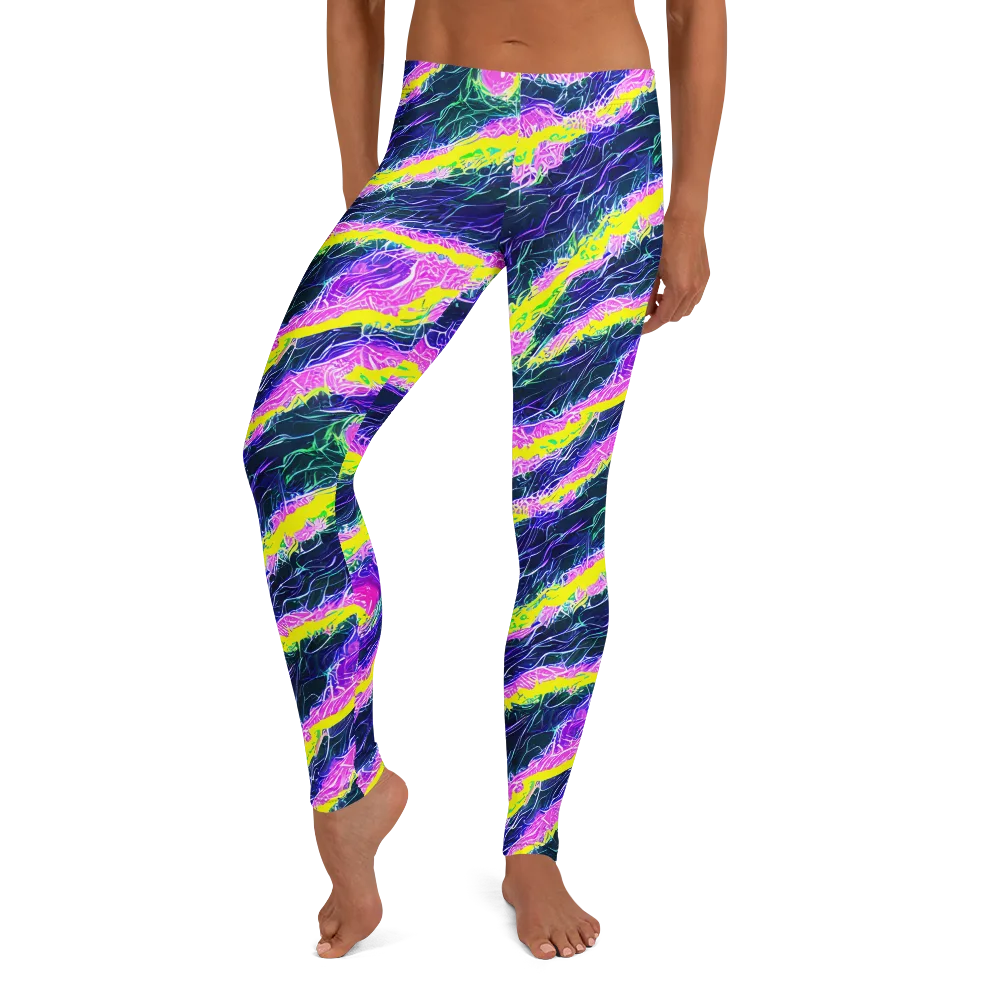 Cyber Blossom on Leggings — Front