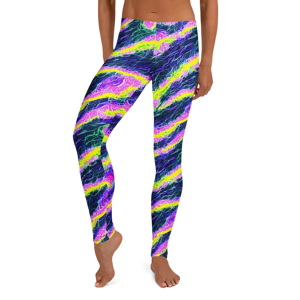 Cyber Blossom on Leggings — Front