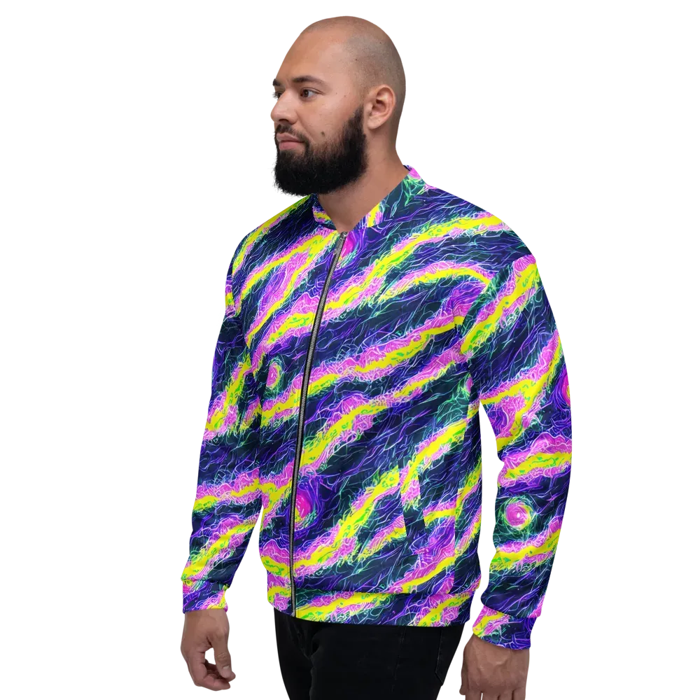 Cyber Blossom on Bomber Jacket — Left