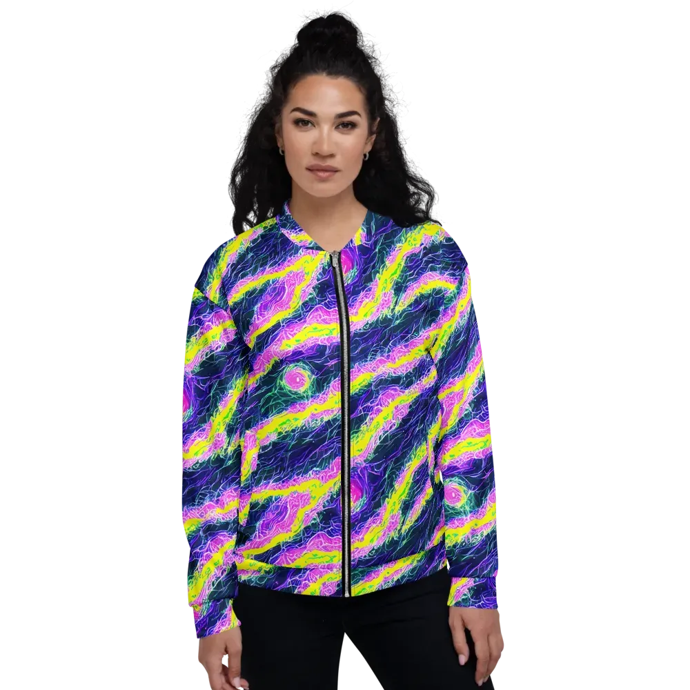 Cyber Blossom on Bomber Jacket — Front