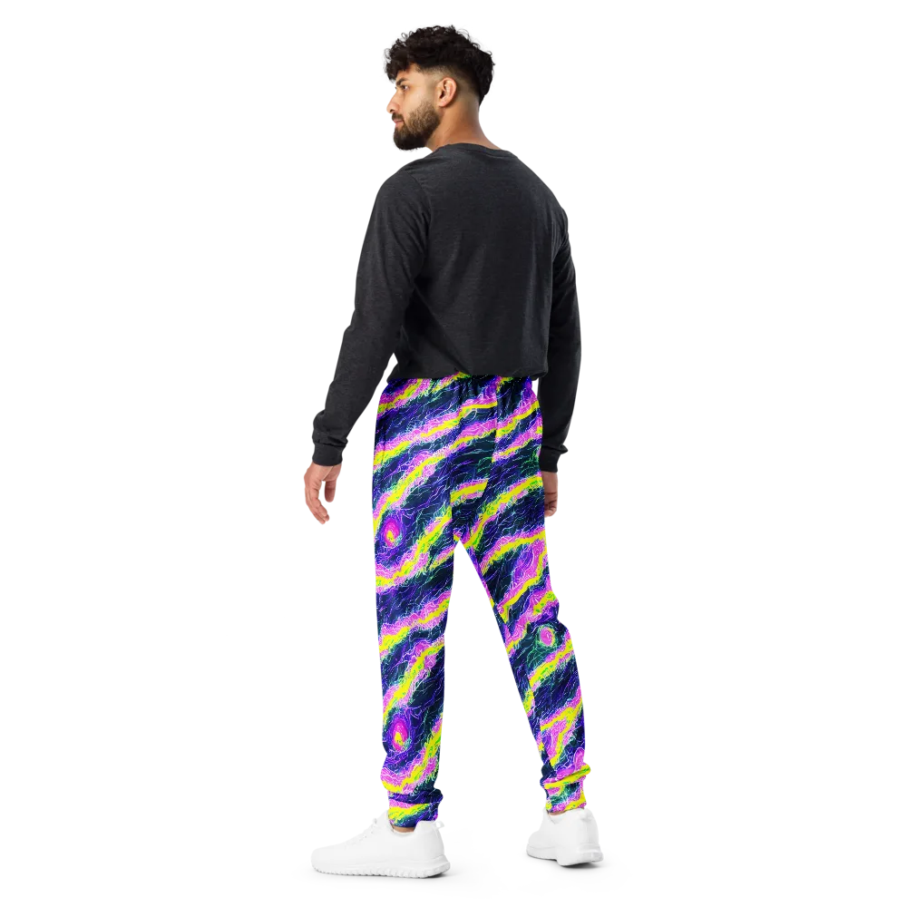 Cyber Blossom on Men's Joggers — Back