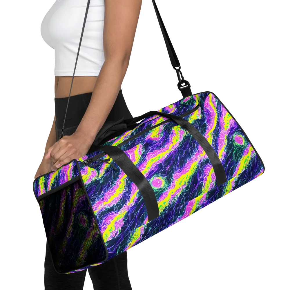Cyber Blossom on Duffle Bag — Front