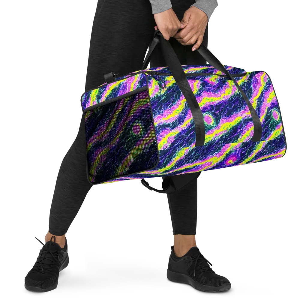 Cyber Blossom on Duffle Bag — Right Front