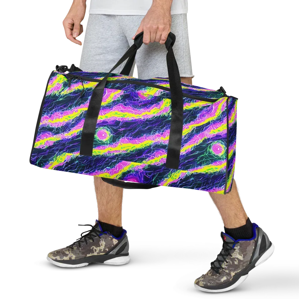 Cyber Blossom on Duffle Bag — Front