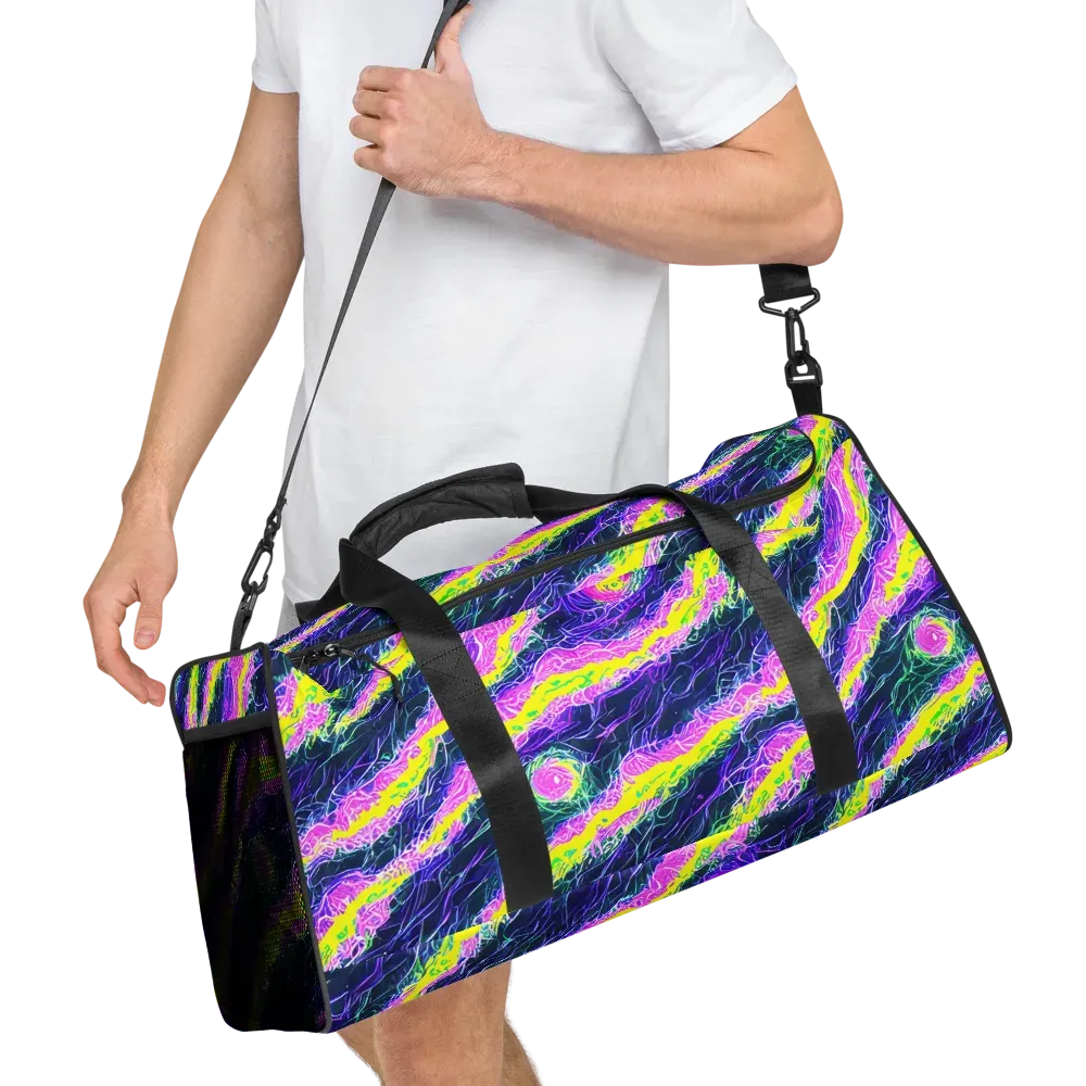 Cyber Blossom on Duffle Bag — Right Front