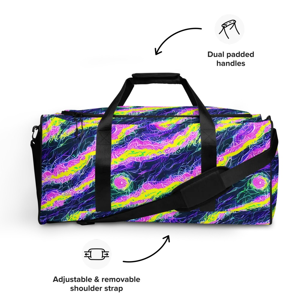 Cyber Blossom on Duffle Bag — Front