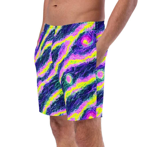 Cyber Blossom on a Swim Trunks